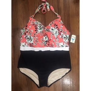 One-Piece Coral Swim Suit